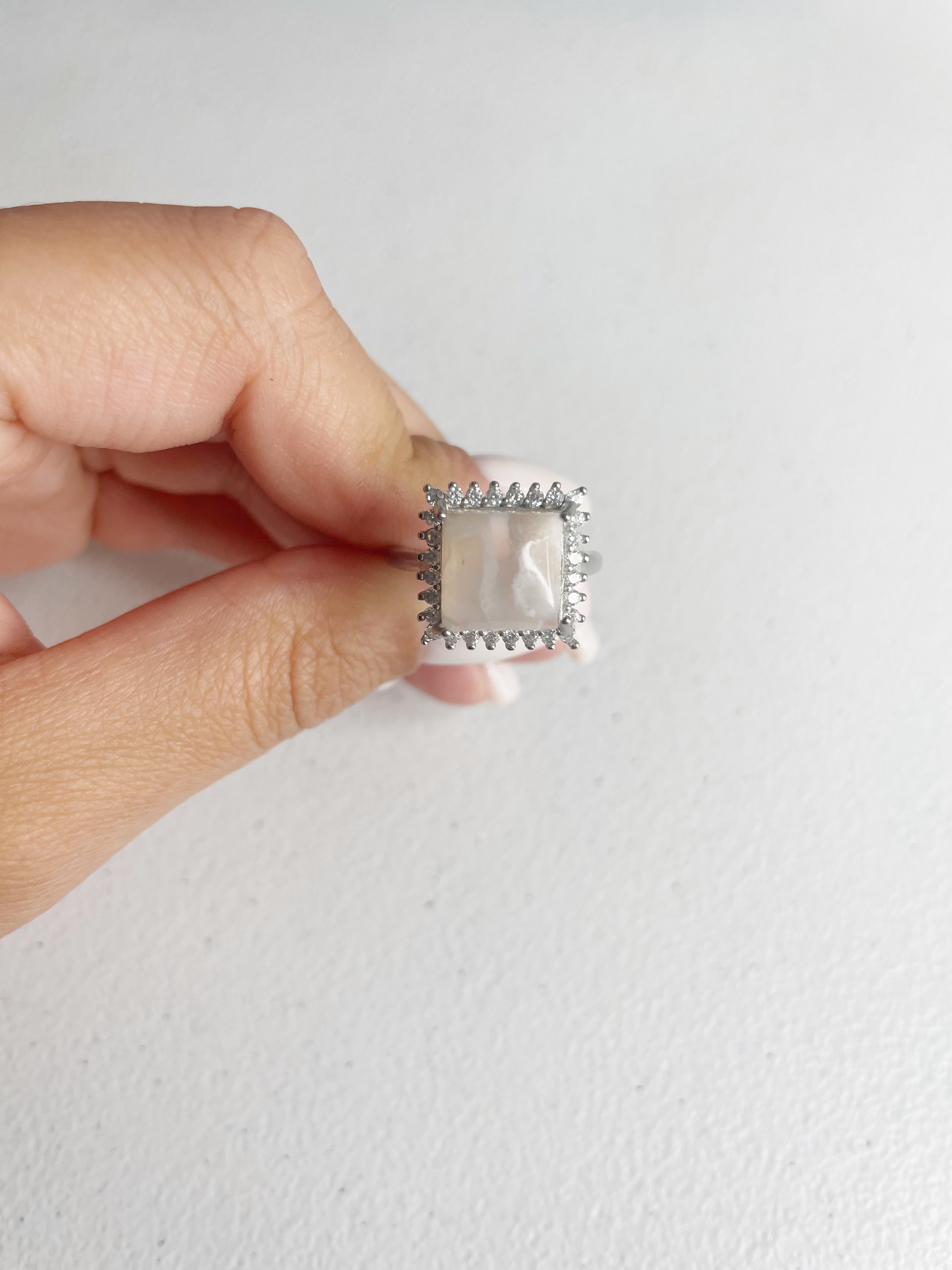Flower Agate Sterling Silver Ring