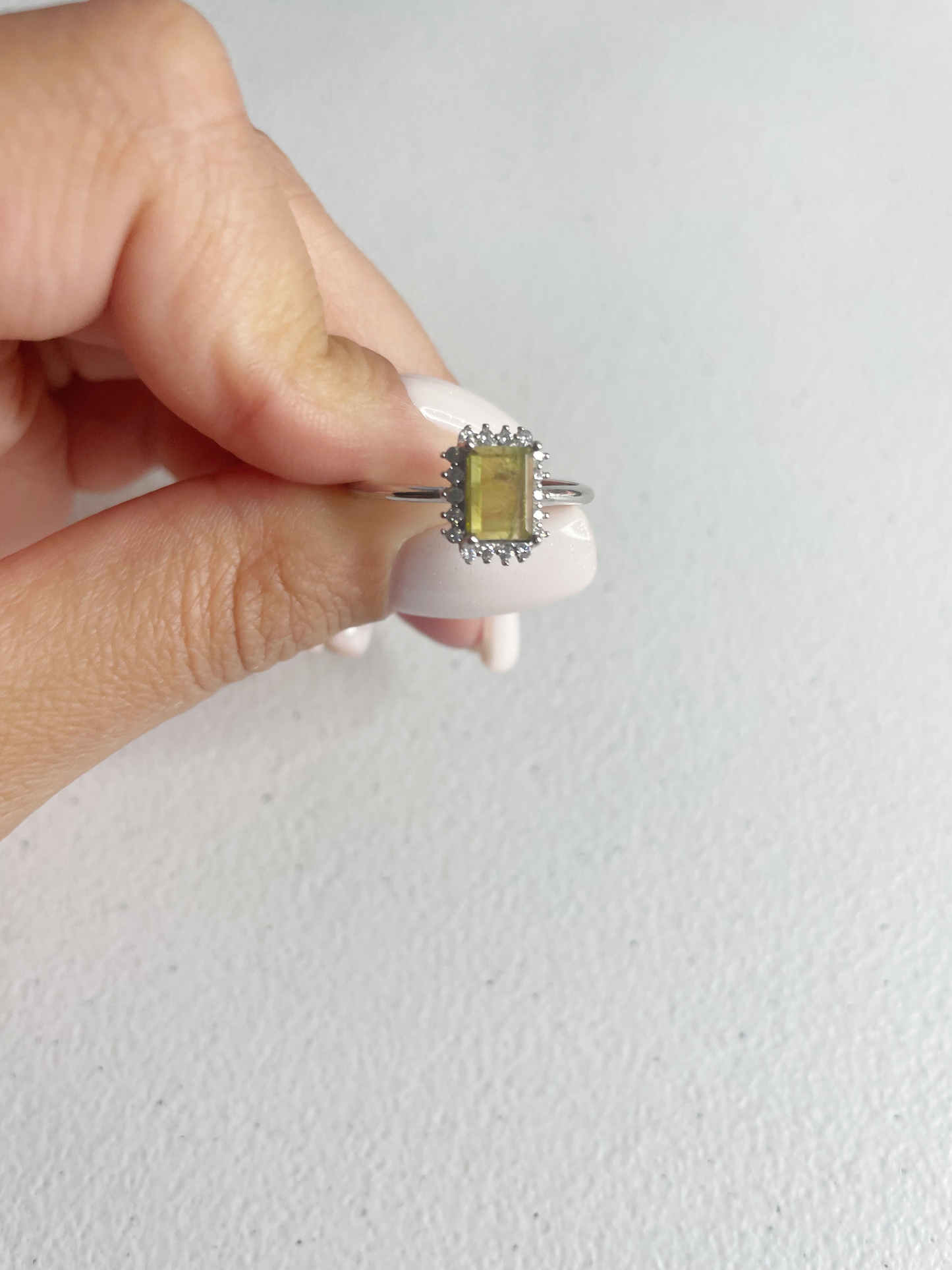 Green Tourmaline Sterling Silver Ring