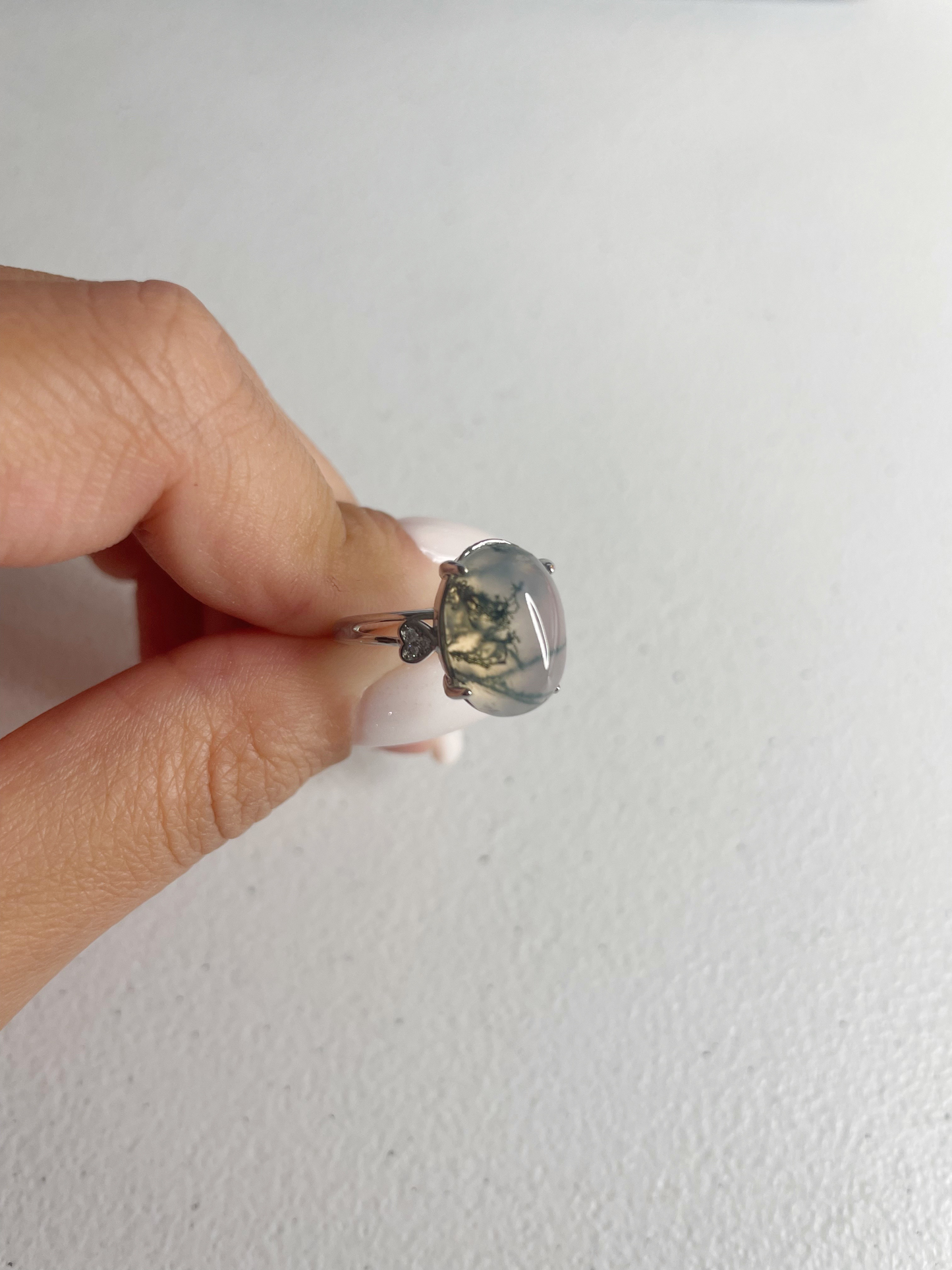 Moss Agate Sterling Silver Ring