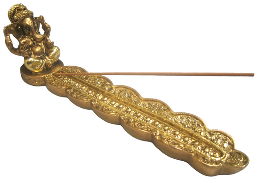 Gold Ganesha Incense Holder