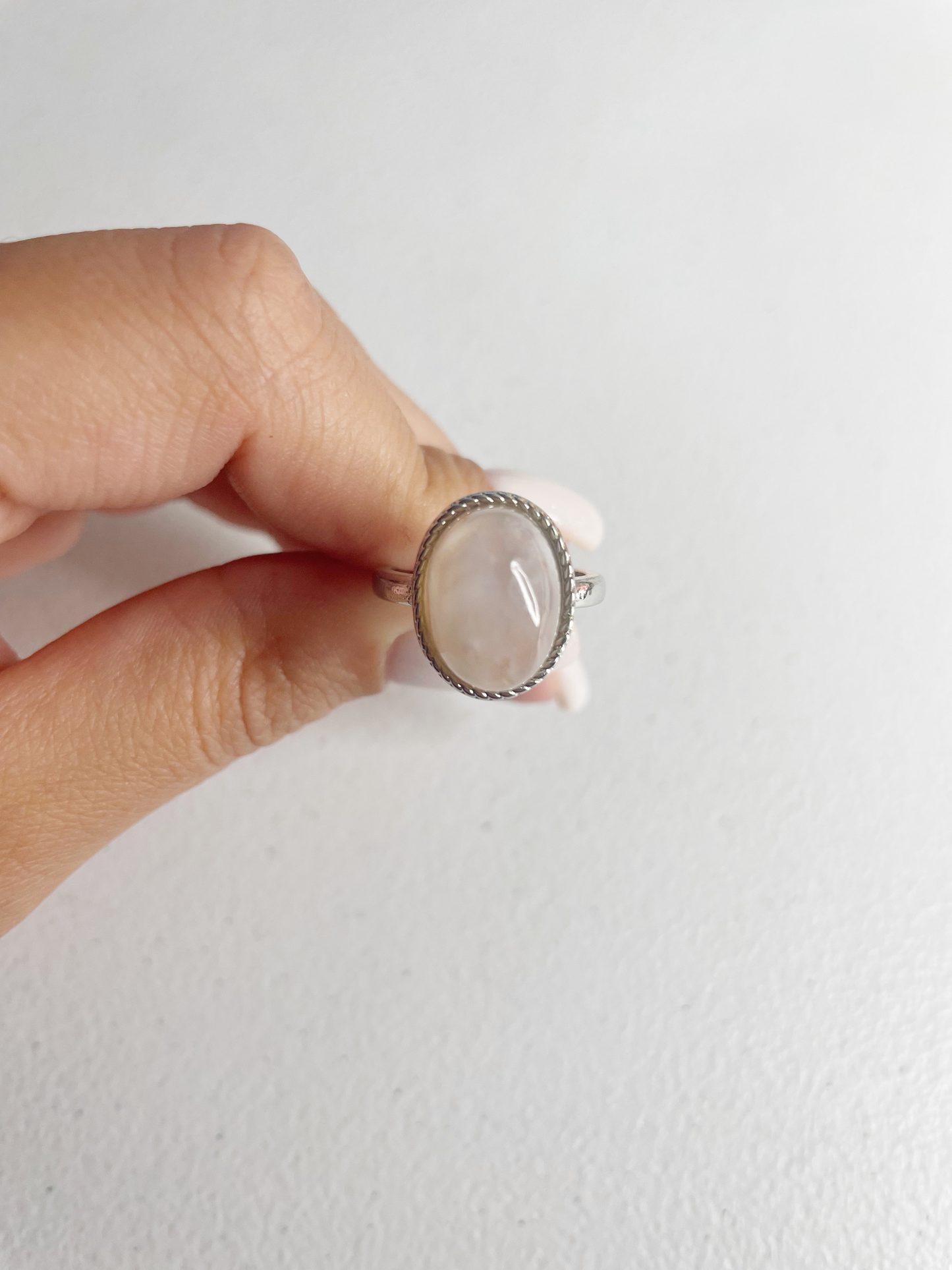 Flower Agate Sterling Silver Ring