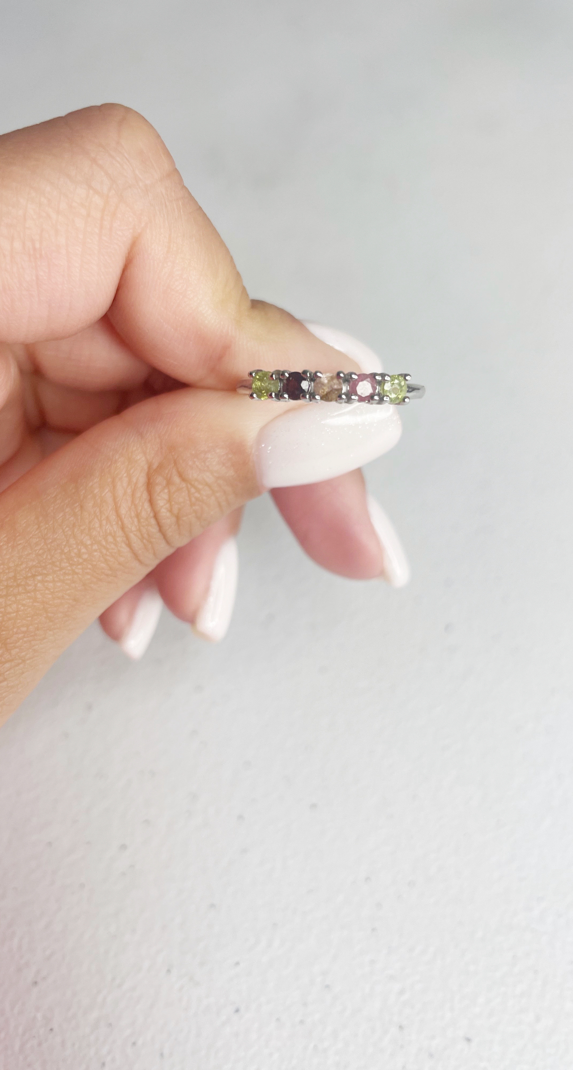 Mixed Tourmaline Sterling Silver Ring