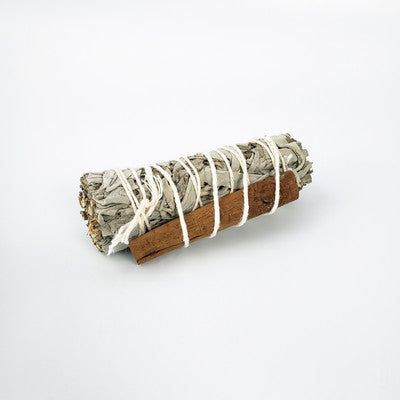 4" White Sage with Cinnamon (Love - Manifestation - Cleansing)
