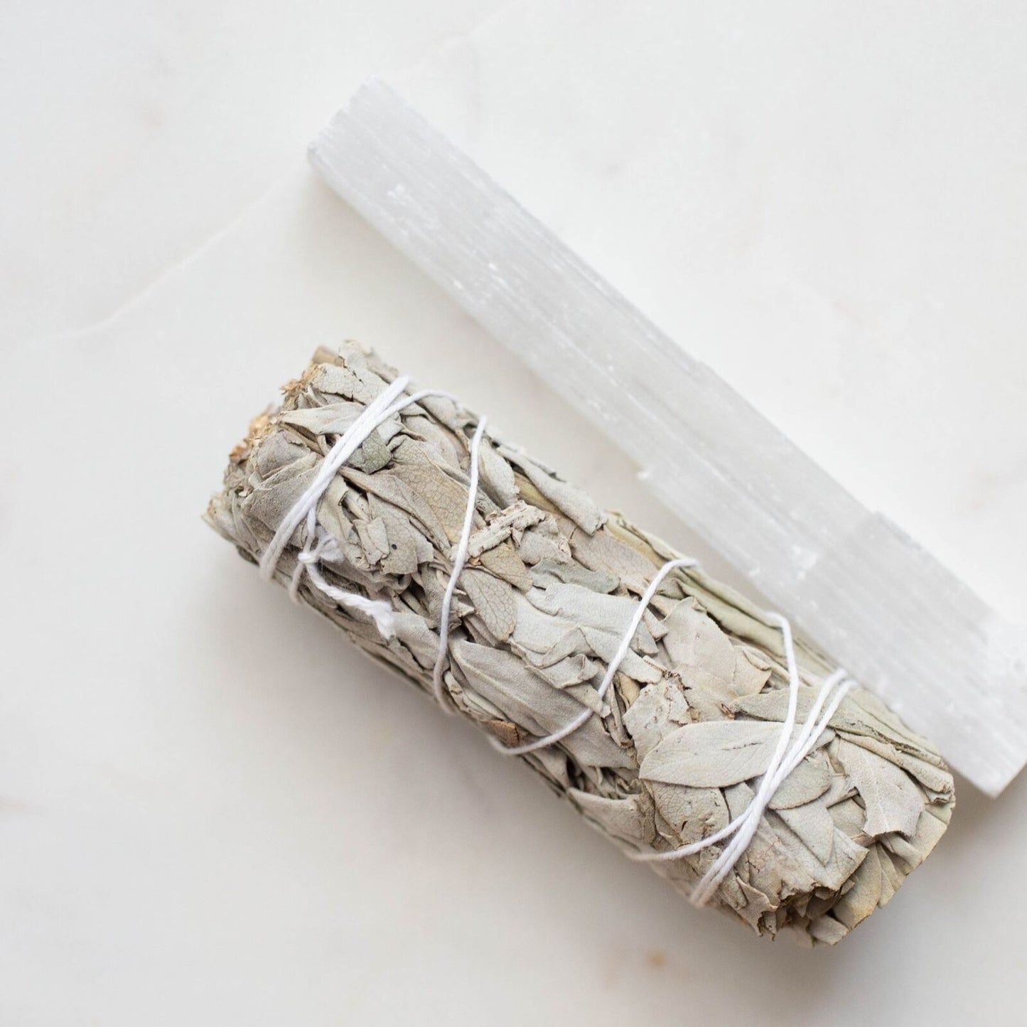 4" White Sage with Selenite (Clarity - Protection - Peace)