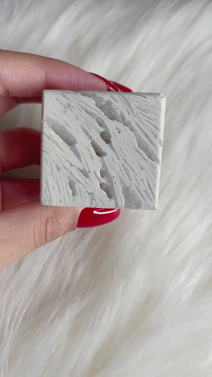 White Druzy Agate Cube Carving